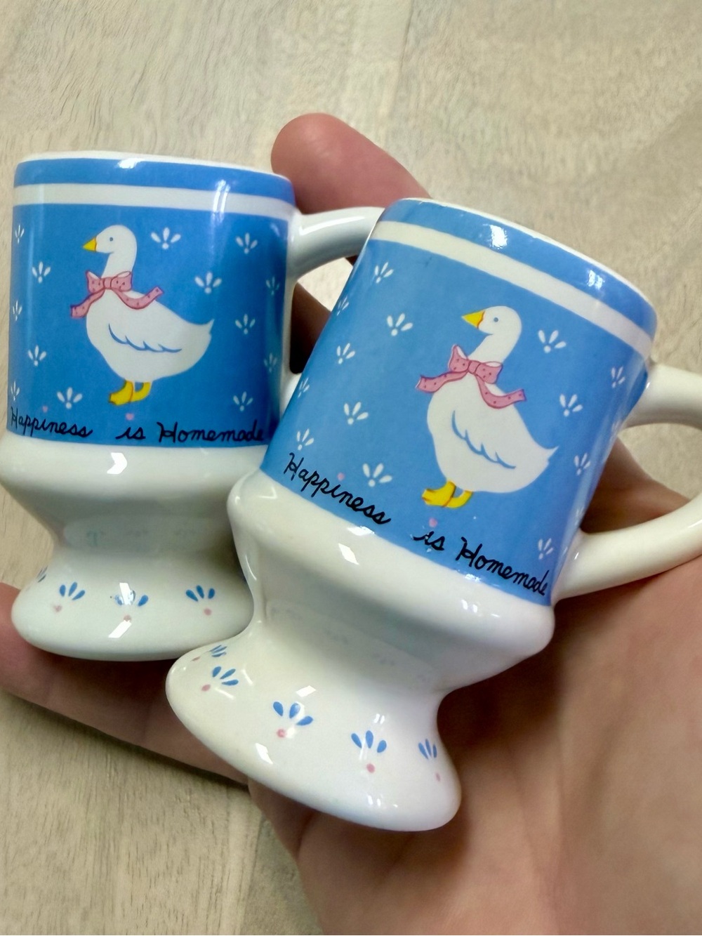 "Happiness Is Homemade" 1987 Country Goose Toothpick Holder by W.A. Set of 2
